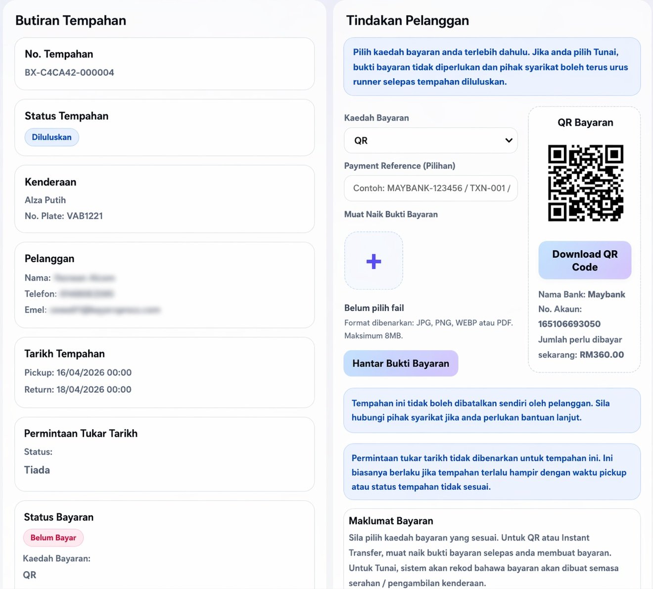 Screenshot halaman semakan